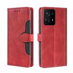 For Xiaomi Mix 4 Skin Feel Straw Hat Magnetic Buckle Horizontal Flip PU Leather Case with Holder & Card Slots & Wallet(Red)