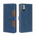 For Xiaomi Redmi Note 10 5G / Poco M3 Pro 5G Skin Feel Straw Hat Magnetic Buckle Horizontal Flip PU Leather Case with Holder & Card Slots & Wallet(Blue)