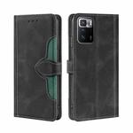For Xiaomi Redmi Note 10 Pro 5G Skin Feel Straw Hat Magnetic Buckle Horizontal Flip PU Leather Case with Holder & Card Slots & Wallet(Black)