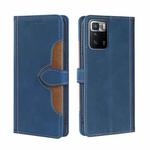 For Xiaomi Redmi Note 10 Pro 5G Skin Feel Straw Hat Magnetic Buckle Horizontal Flip PU Leather Case with Holder & Card Slots & Wallet(Blue)
