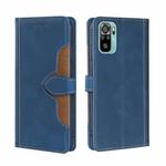 For Xiaomi Redmi Note 10 / Note 10S Skin Feel Straw Hat Magnetic Buckle Horizontal Flip PU Leather Case with Holder & Card Slots & Wallet(Blue)