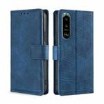 For Sony Xperia 5 III Skin Feel Crocodile Texture Magnetic Clasp Horizontal Flip PU Leather Case with Holder & Card Slots & Wallet(Blue)