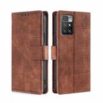 For Xiaomi Redmi 10 Skin Feel Crocodile Texture Magnetic Clasp Horizontal Flip PU Leather Case with Holder & Card Slots & Wallet(Brown)