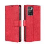 For Xiaomi Redmi 10 Skin Feel Crocodile Texture Magnetic Clasp Horizontal Flip PU Leather Case with Holder & Card Slots & Wallet(Red)