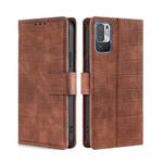 For Xiaomi Redmi Note 10 5G Skin Feel Crocodile Texture Magnetic Clasp Horizontal Flip PU Leather Case with Holder & Card Slots & Wallet(Brown)