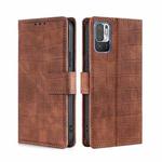 For Xiaomi Poco M3 Pro 5G Skin Feel Crocodile Texture Magnetic Clasp Horizontal Flip PU Leather Case with Holder & Card Slots & Wallet(Brown)