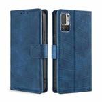 For Xiaomi Poco M3 Pro 5G Skin Feel Crocodile Texture Magnetic Clasp Horizontal Flip PU Leather Case with Holder & Card Slots & Wallet(Blue)