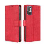 For Xiaomi Poco M3 Pro 5G Skin Feel Crocodile Texture Magnetic Clasp Horizontal Flip PU Leather Case with Holder & Card Slots & Wallet(Red)