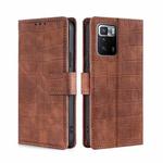 For Xiaomi Redmi Note 10 Pro 5G Skin Feel Crocodile Texture Magnetic Clasp Horizontal Flip PU Leather Case with Holder & Card Slots & Wallet(Brown)