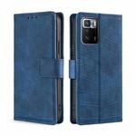 For Xiaomi Redmi Note 10 Pro 5G Skin Feel Crocodile Texture Magnetic Clasp Horizontal Flip PU Leather Case with Holder & Card Slots & Wallet(Blue)