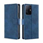 For Xiaomi Mi 11T Skin Feel Crocodile Texture Magnetic Clasp Horizontal Flip PU Leather Case with Holder & Card Slots & Wallet(Blue)