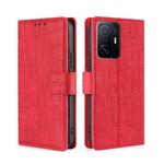 For Xiaomi Mi 11T Skin Feel Crocodile Texture Magnetic Clasp Horizontal Flip PU Leather Case with Holder & Card Slots & Wallet(Red)