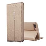 For iPhone 8 Plus & 7 Plus GEBEI PU+TPU Horizontal Flip Protective Case with Holder & Card Slots(Gold)