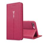 For iPhone SE 2020 & 8 & 7 GEBEI PU+TPU Horizontal Flip Protective Case with Holder & Card Slots(Rose Red)