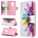 For Nokia 6.2 / 7.2 Colored Drawing Pattern Horizontal Flip PU Leather Case with Holder & Card Slots & Wallet(Sunflower)