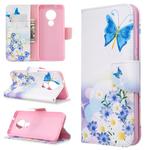 For Nokia 6.2 / 7.2 Colored Drawing Pattern Horizontal Flip PU Leather Case with Holder & Card Slots & Wallet(Butterfly Love Flower)