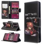 For Sony Xperia 5 / XZ5 Colored Drawing Pattern Horizontal Flip PU Leather Case with Holder & Card Slots & Wallet(Bear)
