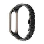 For Xiaomi Mi Band 6 / 5 Seven-beads Stainless Steel Watch Band(Black)