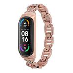 For Xiaomi Mi Band 6 / 5 8-shaped Diamond Alloy Watch Band(Rose Gold)