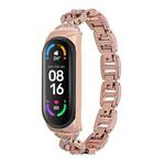 For Xiaomi Mi Band 4 / 3 8-shaped Diamond Alloy Watch Band(Rose Gold)
