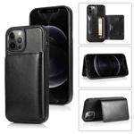 For iPhone 13 Pro Max Shockproof PU + TPU Protective Case with Card Slots & Holder (Black)