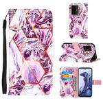 For Xiaomi Mi 11T Marble Stitching Horizontal Flip PU Leather Case with Holder & Card Slots & Wallet & Lanyard(Purple)