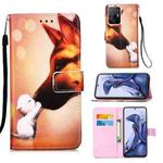 For Xiaomi Redmi 10 Colored Drawing Pattern Plain Weave Horizontal Flip Leather Case with Holder & Card Slot & Wallet & Lanyard(Hound Kiss)