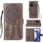 For Xiaomi Mi 11T Dream Catcher Printing Horizontal Flip Leather Case with Holder & Card Slots & Wallet & Lanyard(Grey)