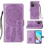For Xiaomi Redmi 10 Dream Catcher Printing Horizontal Flip Leather Case with Holder & Card Slots & Wallet & Lanyard(Purple)