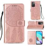 For Xiaomi Redmi 10 Dream Catcher Printing Horizontal Flip Leather Case with Holder & Card Slots & Wallet & Lanyard(Rose Gold)