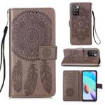 For Xiaomi Redmi 10 Dream Catcher Printing Horizontal Flip Leather Case with Holder & Card Slots & Wallet & Lanyard(Grey)