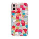 Shockproof TPU Pattern Protective Case For iPhone 12(Spot Graffiti Rose Red)