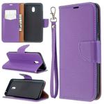 For Xiaomi Redmi  8A Litchi Texture Pure Color Horizontal Flip PU Leather Case with Holder & Card Slots & Wallet & Lanyard(Purple)