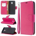 For Xiaomi Redmi  8A Litchi Texture Pure Color Horizontal Flip PU Leather Case with Holder & Card Slots & Wallet & Lanyard(Rose Red)