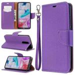 For Xiaomi Redmi  8 Litchi Texture Pure Color Horizontal Flip PU Leather Case with Holder & Card Slots & Wallet & Lanyard(Purple)