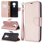 For Nokia 6.2/ 7.2 Litchi Texture Pure Color Horizontal Flip PU Leather Case with Holder & Card Slots & Wallet & Lanyard(Rose Gold)