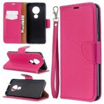 For Nokia 6.2/ 7.2 Litchi Texture Pure Color Horizontal Flip PU Leather Case with Holder & Card Slots & Wallet & Lanyard(Rose Red)