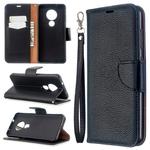 For Nokia 6.2/ 7.2 Litchi Texture Pure Color Horizontal Flip PU Leather Case with Holder & Card Slots & Wallet & Lanyard(Black)