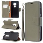 For Nokia 6.2/ 7.2 Litchi Texture Pure Color Horizontal Flip PU Leather Case with Holder & Card Slots & Wallet & Lanyard(Gray)