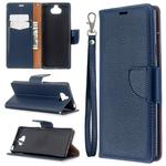 For Sony Xperia 20 Litchi Texture Pure Color Horizontal Flip PU Leather Case with Holder & Card Slots & Wallet & Lanyard(Dark Blue)