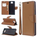 For Sony Xperia 20 Litchi Texture Pure Color Horizontal Flip PU Leather Case with Holder & Card Slots & Wallet & Lanyard(Brown)