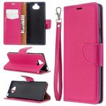 For Sony Xperia 20 Litchi Texture Pure Color Horizontal Flip PU Leather Case with Holder & Card Slots & Wallet & Lanyard(Rose Red)
