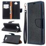 For Sony Xperia 20 Litchi Texture Pure Color Horizontal Flip PU Leather Case with Holder & Card Slots & Wallet & Lanyard(Black)