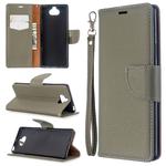 For Sony Xperia 20 Litchi Texture Pure Color Horizontal Flip PU Leather Case with Holder & Card Slots & Wallet & Lanyard(Gray)