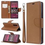 For Sony Xperia 5 / XZ5 Litchi Texture Pure Color Horizontal Flip PU Leather Case with Holder & Card Slots & Wallet & Lanyard(Brown)