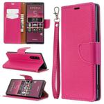For Sony Xperia 5 / XZ5 Litchi Texture Pure Color Horizontal Flip PU Leather Case with Holder & Card Slots & Wallet & Lanyard(Rose Red)