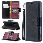 For Sony Xperia 5 / XZ5 Litchi Texture Pure Color Horizontal Flip PU Leather Case with Holder & Card Slots & Wallet & Lanyard(Black)