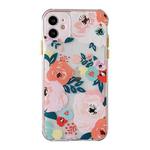 Shockproof TPU Pattern Protective Case For iPhone 13 Pro(Pink Peony Flower)