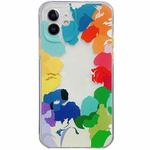 Shockproof TPU Pattern Protective Case For iPhone 12 mini(Circle Graffiti-Blue and Green)