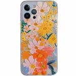 Shockproof TPU Pattern Protective Case For iPhone 12(Watercolor Chrysanthemum)